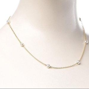 14k gold pearls by the yard necklace